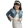Kurtki damskie 2024 strzępione okrągłe szyi retro dżinsowa kurtka modna design jesień
