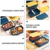 Dinnerware Double Lunch Container de lancheira ao ar livre portátil Creative School Officer Officer