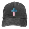 Bola tampa de bola pura cor pai chapéus fé cross -americana bandeira christ christ feminina chapéu sol viseira beisebol pico boné