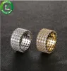 Jóias de grife de jóias anéis de noivo quadril de quadril anéis de casamento conjuntos de casamentos de amor anel de luxo diamante Iced Out Bling Gold Anel RA9095555