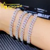 Hot Selling Pass Diamond Tester 925 Sterling Silver Hip Hop 6mm 8mm Iced Out Vvs Moissanite Cuban Link Bracelet