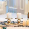 Candle Holders Pack Of 6 Gold Taper Pillar Candlestick Holder Centerpieces For Home Decoration Anniversary Gifts