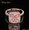 Solitaire Ring Rings smycken Wong Rain Luxury 100 925 Sterling Sier skapade Moissanite Morganite Gemstone Wedding Engagement Fine4541223