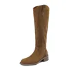 Diseñador Boot para mujer Geuine Leather Suede Botas de cuero Knee Alta Tall Paris Fashion Woman Zapatos con caja