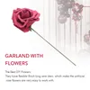Decoratieve bloemen 25 stcs Echte Bourgondische rozen met stengels voor doe -het -zelf trouwboeketten rode bruidsdouche