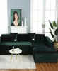 Бархатный плюшевый L -образный диван для гостиной для гостиной Эластичный сплошной корпус для дивана с лонжево -угловым растяжением