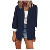 Roupas étnicas Senhoras de manga longa de luvas de cor sólida Cardigan Cardigan Pocket Casual Women Winter Plus Size Outwear