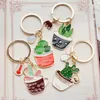 Keychains Lanyards Lovely Cactus Keychain Women Succulent Potted succulent Plants Shaped Keychain Ring Car Key Chains Accessories Best Gift Q240429