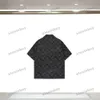 Xinxinbuy Men Designer Tee T Shirt 2024 Włochy Letter Flower Jacquard Jacquard Dżins Botton Women Women Grey Black Blue Khaki S-2xl