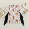 Girl Dresses Baby Western Dress Western Abito a manica corta T-shirt per estate