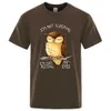 T-shirts masculins Im juste reposer mes yeux cartons de hibou imprimé pour hommes strt vêtements t-shirts surdimensionnés respirants t-shirts en coton T-shirt décontracté y240429