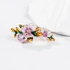 Broches 1pcs moda iris flor flor roxa pino