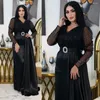 Robes décontractées automne de luxe de luxe de luxe robe de soirée femme Fashion Fashion Saudi Arabe Mesh Satin Abaya