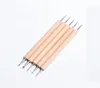 5pcs nail art dotting tools rhinestones picker pen wood handle double head for nails design painting manicure accessories NAB0108510224