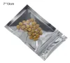 200 pccslot 713 cm Front libbre in argento a zip argento in plastica Mylar Food Packering Borse Riealibile con cerniera in alluminio in alluminio Poly Bags8791532