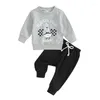 Kledingsets Peuter Boy Christmas Outfit Letter Afdrukte lange mouw sweatshirts jogger broek baby herfst winterkleding