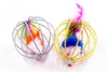 1pc chat jouet bâton plume bague avec une cloche de souris jouets en plastique artificiel coloré