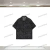 Xinxinbuy Men Designer Tee T-shirt 2024 Italie Letter Fleur Jacquard Denim Sleeve Coton Coton Femmes Gris Black Bleu Khaki S-XL