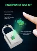 Lock de impressão digital trava de porta digital Candado Huella Smart Segurança sem chave USB Padlock recarregável com Chip Y200409337428