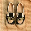 Chaussures décontractées Veowalk Panier brodé Femmes Linn Coton Plat Espadrilles Locs Breatteur Slip sur la marche Black Grey Beige