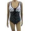 Women's letter logo floral print thickened one-piece swimsuit SMLXL