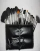 2018 nova marca m 24pcs Professional Cosmetic Makeup Brushes Set Kit Tool Black Bolet Bag7381918