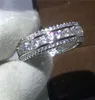 2017 NIEUWE Women Fashion Full Round Diamonique Zirkon 925 Sterling Silver Engagement Wedding Band Ring For Women Sieraden Maat 5101221925