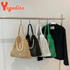 Abendtaschen Yogodlns Häkelstrand Handtasche Mode -Sommer -Umhängetasche Mesh hohl Out Einkaufsweite große Frauen stricken