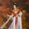 Этническая одежда 4 куска набор половины талии таловая костюм для женщины Древний танцевальный костюм Элегантная принцесса вышивая ханфу косплей костюм