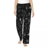 Morda de sono feminina Batch Batch Batch Bats Paijama calça Gótica Lounge Lounge Sleep Bottoms Stretch With Pockets