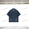 xinxinbuy män designer tee t shirt 2024 Italy brev blomma jacquard denim kort ärm bomull kvinnor grå svart blå khaki m-xl