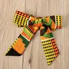 Toddler African Imprimez de l'épaule Romperheadband Set Baby Girls Babyfant Tenues Bodys de bands de cheveux mignon