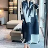 Casual Dresses COZOK Sanzhai Fold 2024 Spring Geometric Pattern Print Design Feeling Loose Skirt Show Slender Temperament Dress WT5151