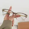 Óculos de sol os óculos ópticos de olho de gato mulheres moldura de cristal anti -azul miopia prescrição de óculos de prescrição de molduras