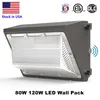 Lâmpada de Wallpack de LED ao ar livre 120W Dusk para Dawn Commercial Industrial Wall Freptlering 5000K IP65 314J
