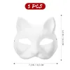 510Pcs Japanese Mask Half Face Handpainted Cat Anime Demon Slayer Masquerade Halloween Festival Cosplay Prop 240430