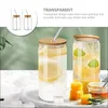 Wine Glasses 2 Sets Glass Sippy Cup Coffee With Lid And Straw Straws Iced Can Bamboo Lids Clear Mug Milk Tea Cups Beverage