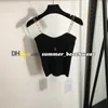 Sommerkettengurt gestricktes Weste Designer Buchstabe Jacquard Stricke Selle sexy schlanke fit gestricke tanks tees Frauen Strick Tee