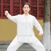 Ethnische Kleidung 2024 Traditioneller chinesischer Tai Chi Uniform Baumwollwäsche Sport im Freien Wusse Wushu Martial Arts Set