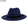 60 cm maat Ontwerp Mens Straw Hat Dames Britse stijl Panama Church Jazz Hat Summer Beach Vacation Hat 240428
