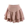 Röcke abgestufte gekräuselte Minirock hohe Taille Schicht fließend Chiffon Kurzer Sommer Spring Frauen Soft-Girl Fairycore Outfit L386