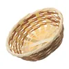 Dinnerware Sets Handmade Bamboo Fruit Basket Storage Woven Empty Gift For Portable Dessert Plate Snack Dried