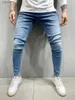 Jeans masculinos de alta qualidade cor sólida roupas masculinas europeias e americanos jeans lavados elásticos casuais jeans apertados jeans s-3xl wx