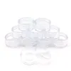 Bouteilles 50pcs 3 grammes de maquillage bocal échantillon cosmétique vide récipient en plastique couvercle rond petite bouteille avec un capuchon clair blanc noir