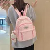 Backpack Students Bag Solid Color Nylon Multi tasca Piega Leisure giornaliera regolabile resistente ai graffi