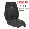 Auto-stoelafdekkingen 12V 3 In1 Cover 8 Ingebouwde ventilatorventilatie Cool Cushion 3D 13 Speed Blowing Summer Air Cooler