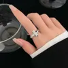 Дизайнерский кольцо для женщины Tiffanybead Ring Ruxury Love Ring T Family Ring Di Family High версия широкая половина бриллиантового кольца упрощенное Т-образное