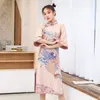 Party Dresses Fashion Women Vintage Chinese Style Improved Cheongsam Female Elegant Dress Sweet Girl Midi Vestidos Sexy Split