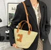 Strandbeutel Casual Rattan große Kapazität Designer Totes Totes Wicker gewebt Stroh Frauen Handtaschen Panier Palm Blätter Dame Schulterkreuzkörper