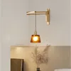 Lâmpadas de parede interruptor zíper de madeira lâmpada de cerâmica de madeira maciça